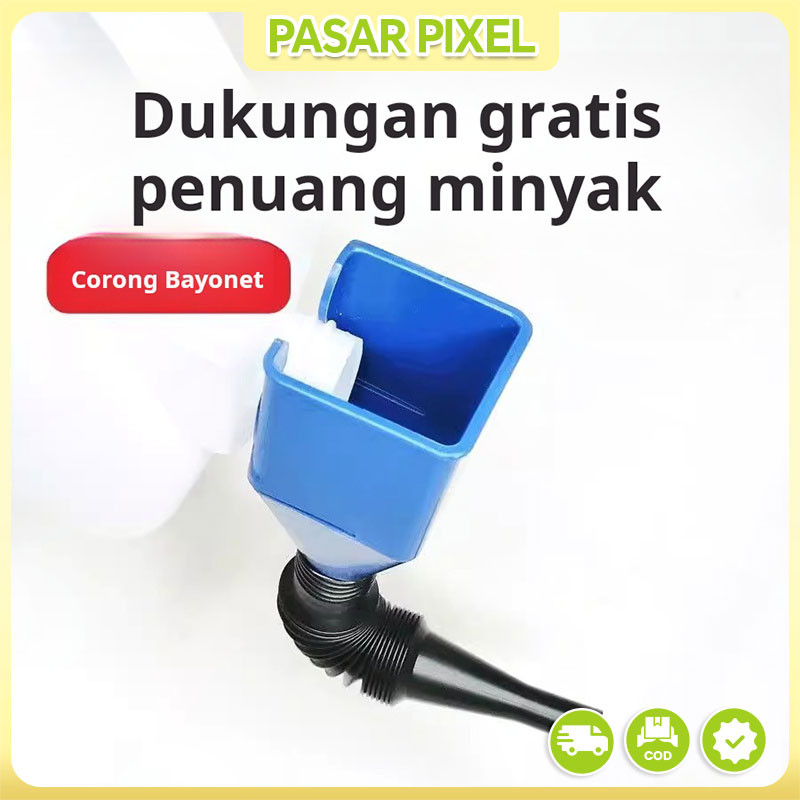 Corong teleskopik bebas genggam untuk sepeda motor, corong bayonet persegi kecil, corong pengisian b