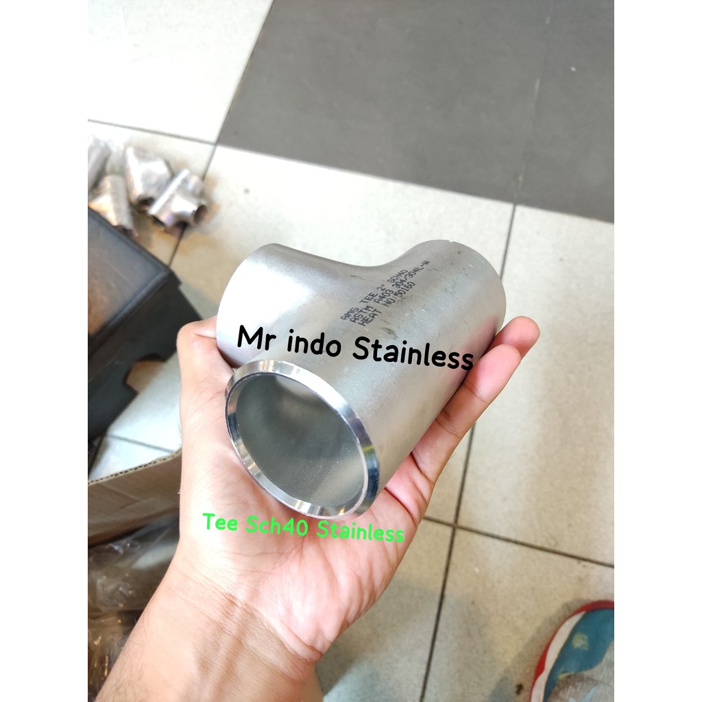 Tee Las Stainless SS 304 2" inch SCH40 - Tee SCH 40 SS304 Welded