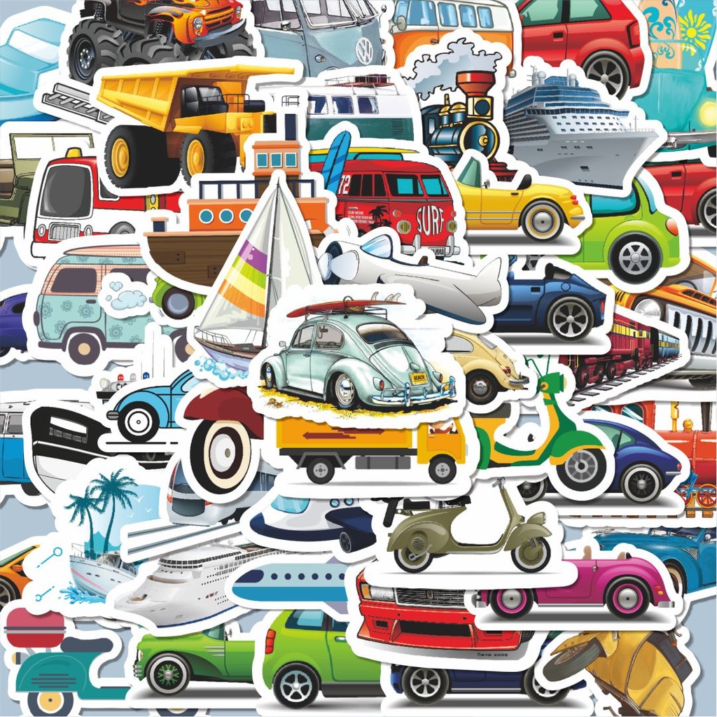 

100PCS Lucu Stiker Vehicle Series 2 [Kendaraan] Stiker Aesthetic Stiker Anti Air Stikers Berperekat Waterproof sticker decal buat Motor Helm Buku Journal Koper Casing HP Laptop Botol Minum Hadiah anak