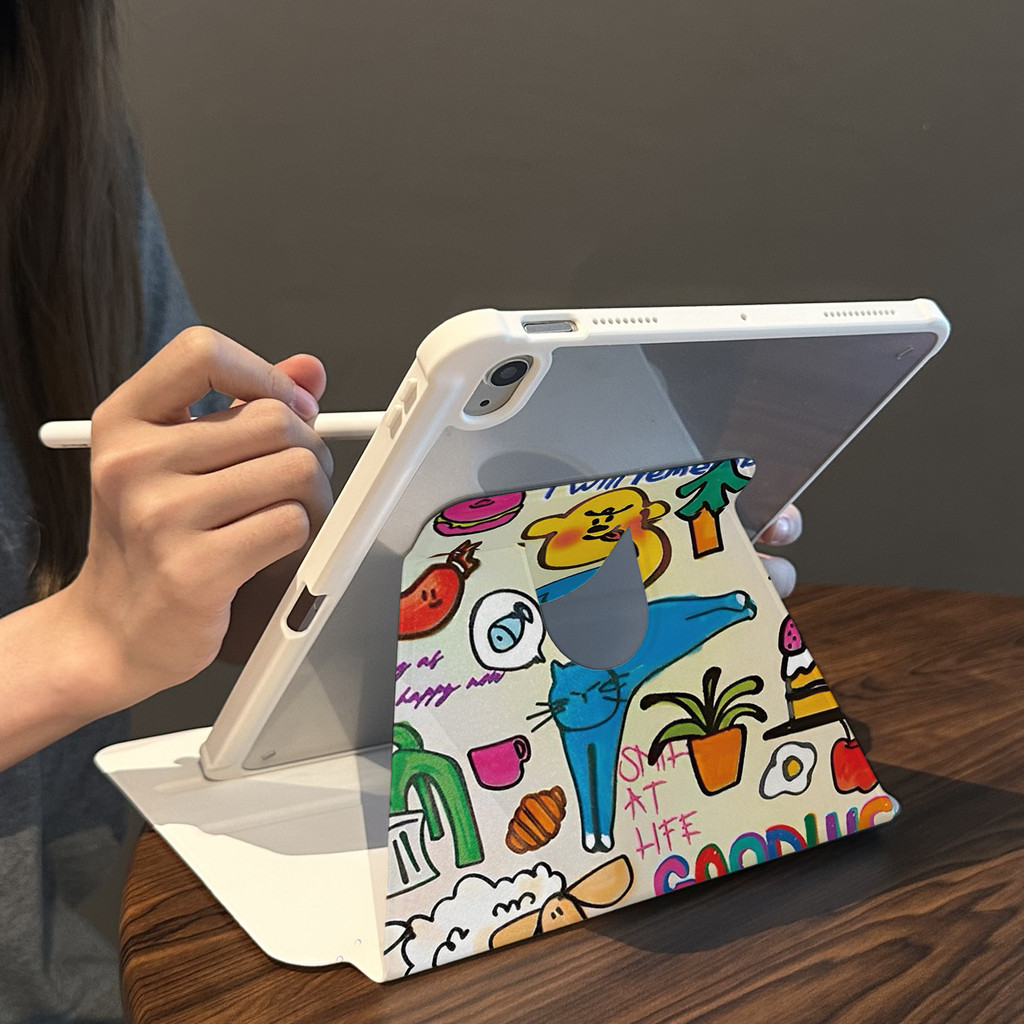 Cocok untuk ipad gen 10 tablet case pelindung lucu ipad air 5 rotasi ipad pro 11 inci 360° 10.9 inci