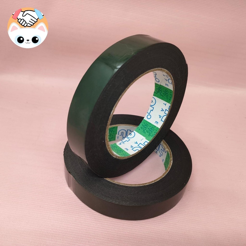

Isolasi bolak-balik/double tape foam busa hijau 2cm