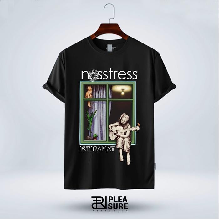[COD] Tshirt Nosstress Band Istirahat Unofficial Bootleg Tshirt - Hitam, M