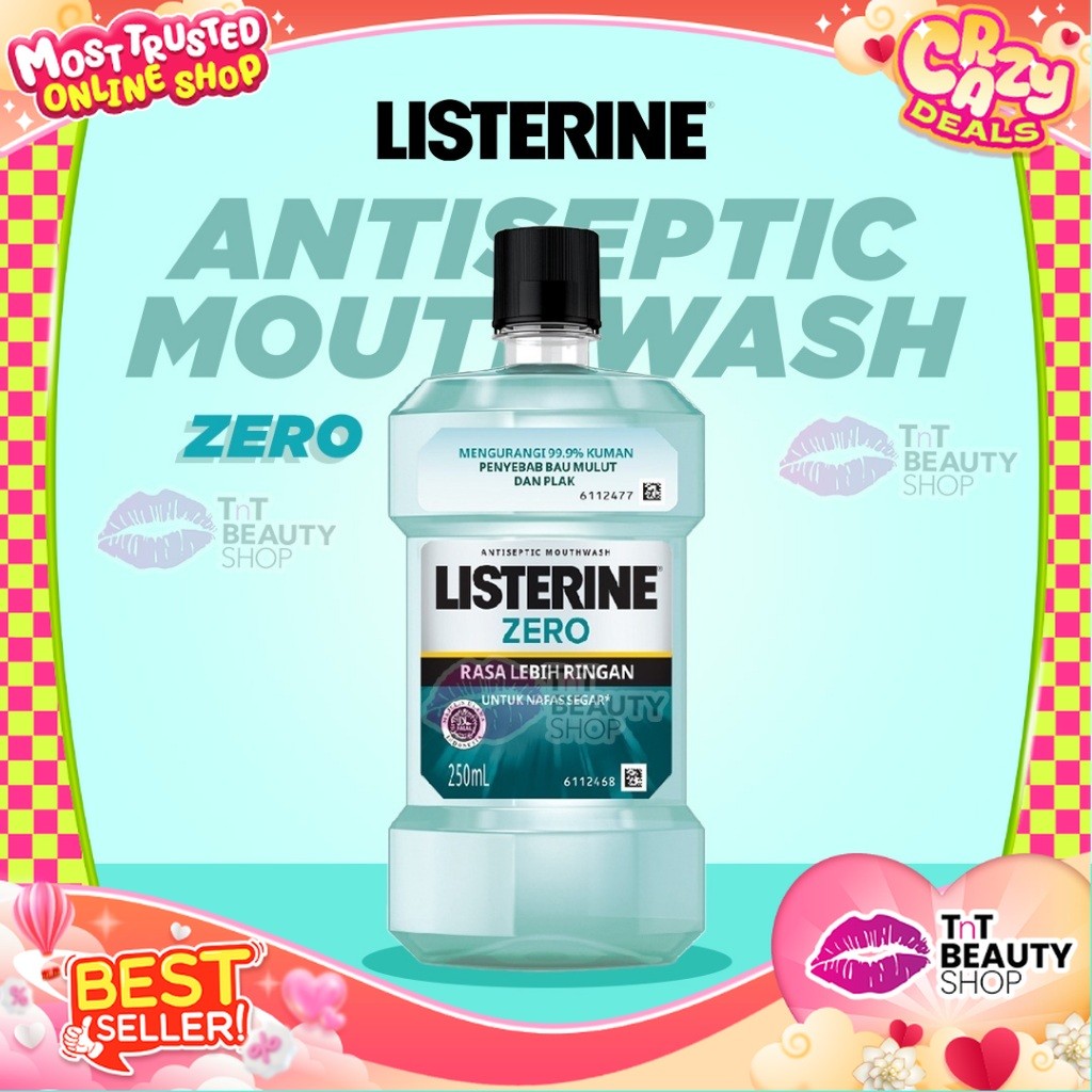 LISTERINE Zero Antiseptic Mouthwash Obat Kumur Antiseptik 100 ML - 250 ML | TnT Beauty Shop