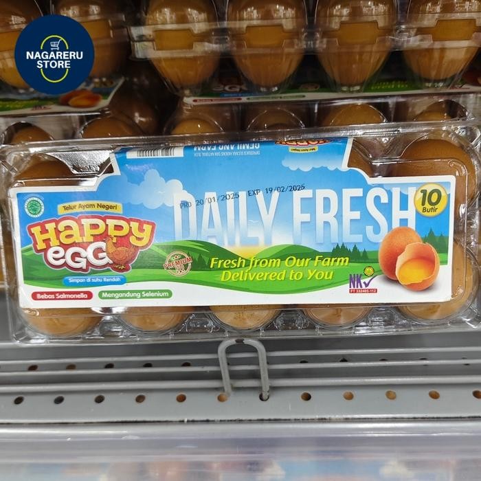 

Happy egg daily fresh telor bebas salmonella 10 butir