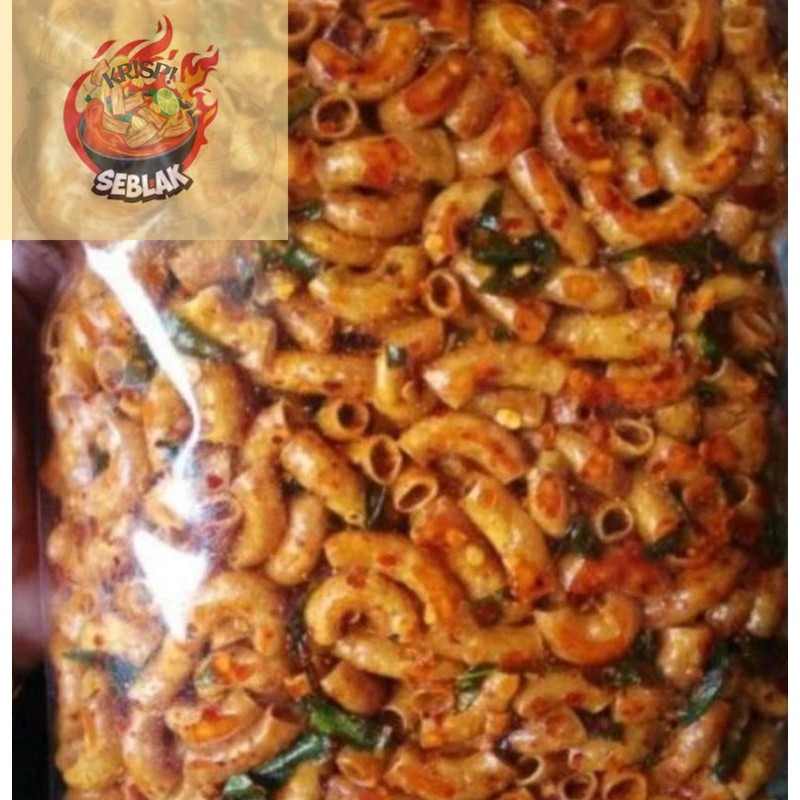 

Seblak krispi seblak makaroni/pipa pedas extra daun jeruk isi 1kg