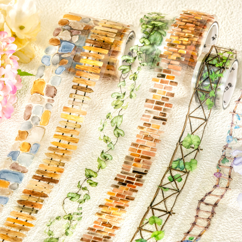 

25mm*2m PET Tapes Garden Path DIY Scrapbooking Decor Photo Album Collage Junk Journal Materials Aesthetics Stickers