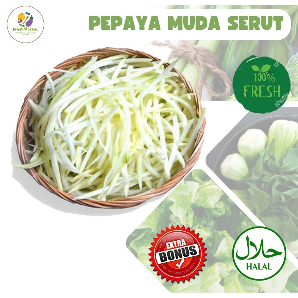 

Pepaya Kates Muda Serut Sayuran Segar Sayurinstant