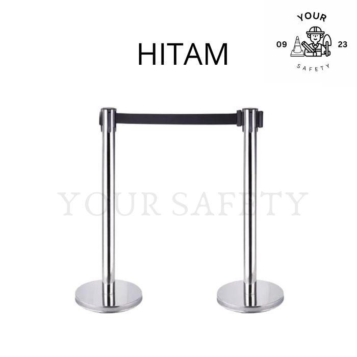 

Tiang Antrian Pembatas Stainless Adjustable Pita - Hitam [terlaris]