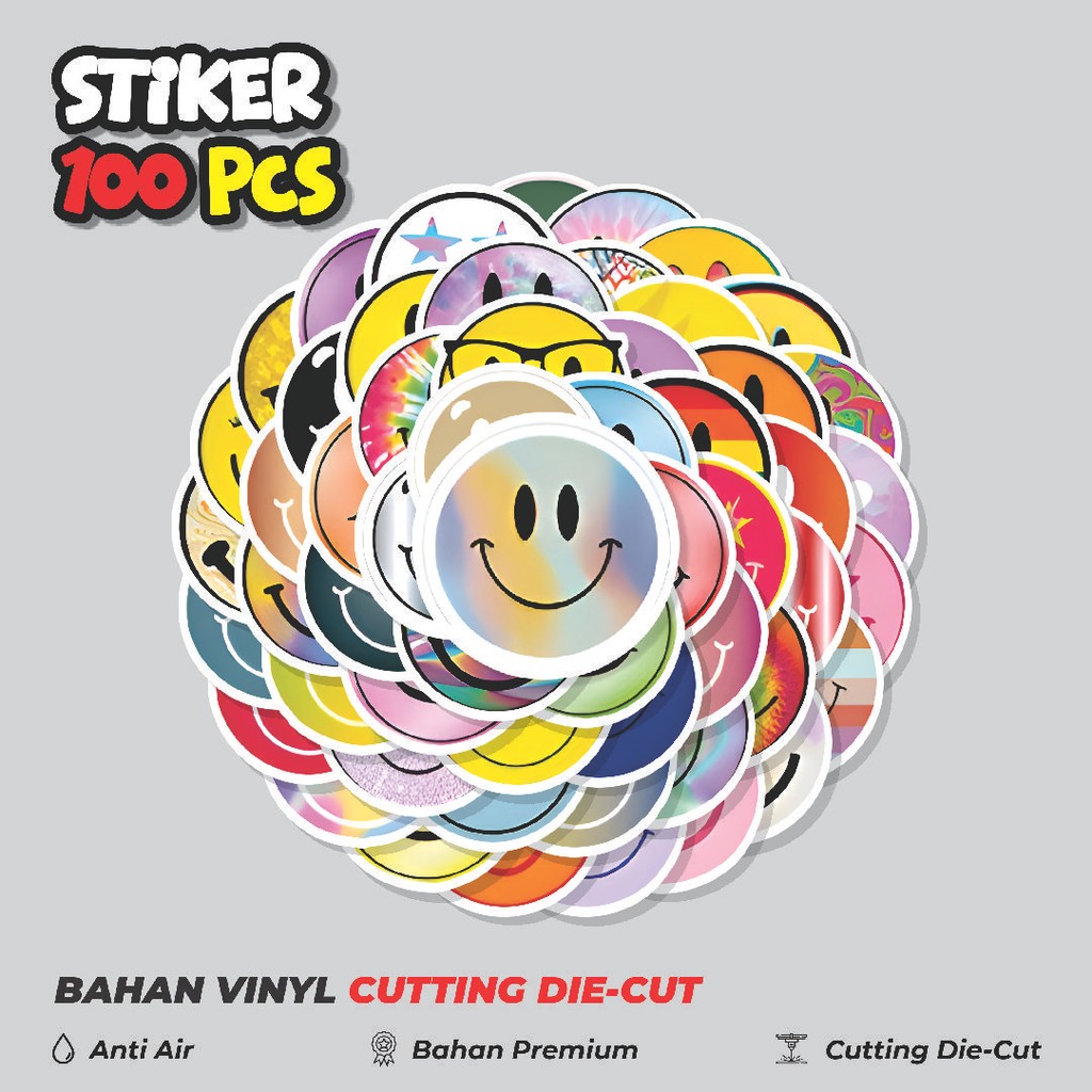 

Terbaru! 50 pcs Stiker Smile Emoticon Sticker Series Dekorasi Lucu Kreatif untuk Notebook, Skateboard, HP