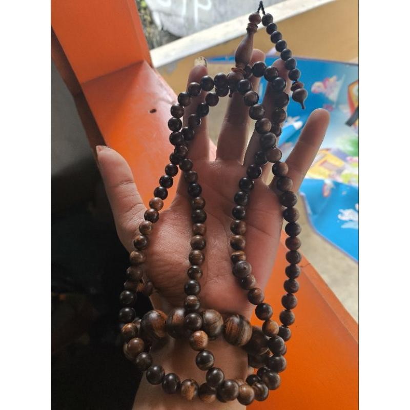 TASBIH KALUNG FOSIL GALIH KAYU GAHARU SUPER WANGI KALIMANTAN Muslim
