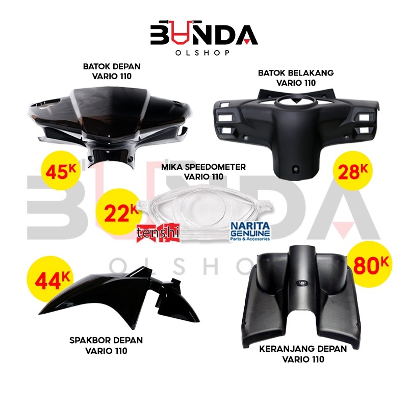 Batok Kepala Depan Vario 110 CW OLD Vario Karbu Vario Lama Hitam - BELAKANG orii otm