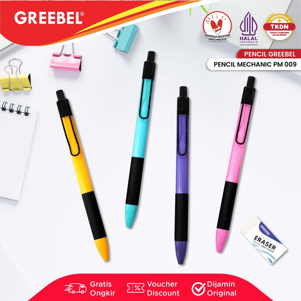 

GREEBEL Pensil Mekanik PM-009 Sketch (1PCS) / Mechanical Pencil Penghapus / Propelling Pencil Mechanic