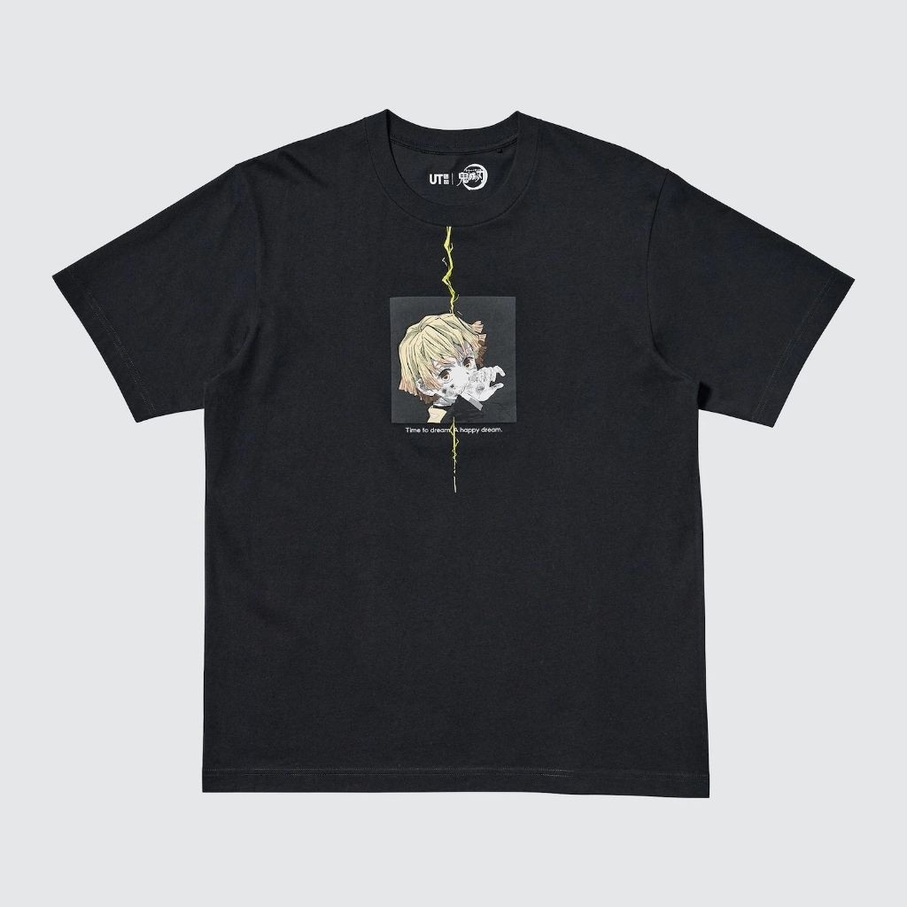 Kaos Tshirt Uniqlo x Kimetsu No Yaiba (Zenitsu's Dream) | UT Demon Slayer 2025 Kaos Uniqlo - Hitam
