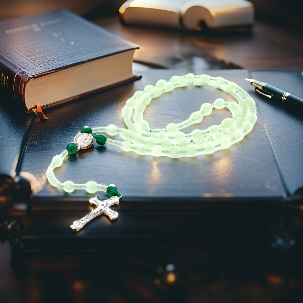 ROSARIO FOSFOR MAWAR (DAPAT BERCAHAYA DI GELAP) / KALUNG ROSARIO KATOLIK / ROSARIO KALUNG FOSFOR