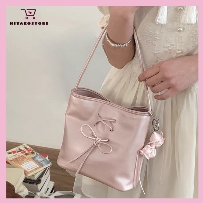 Tas Nenek Portabel Niche Tas Ketiak Manis Fashion Trendi Baru Wanita Tas Ember Bahu