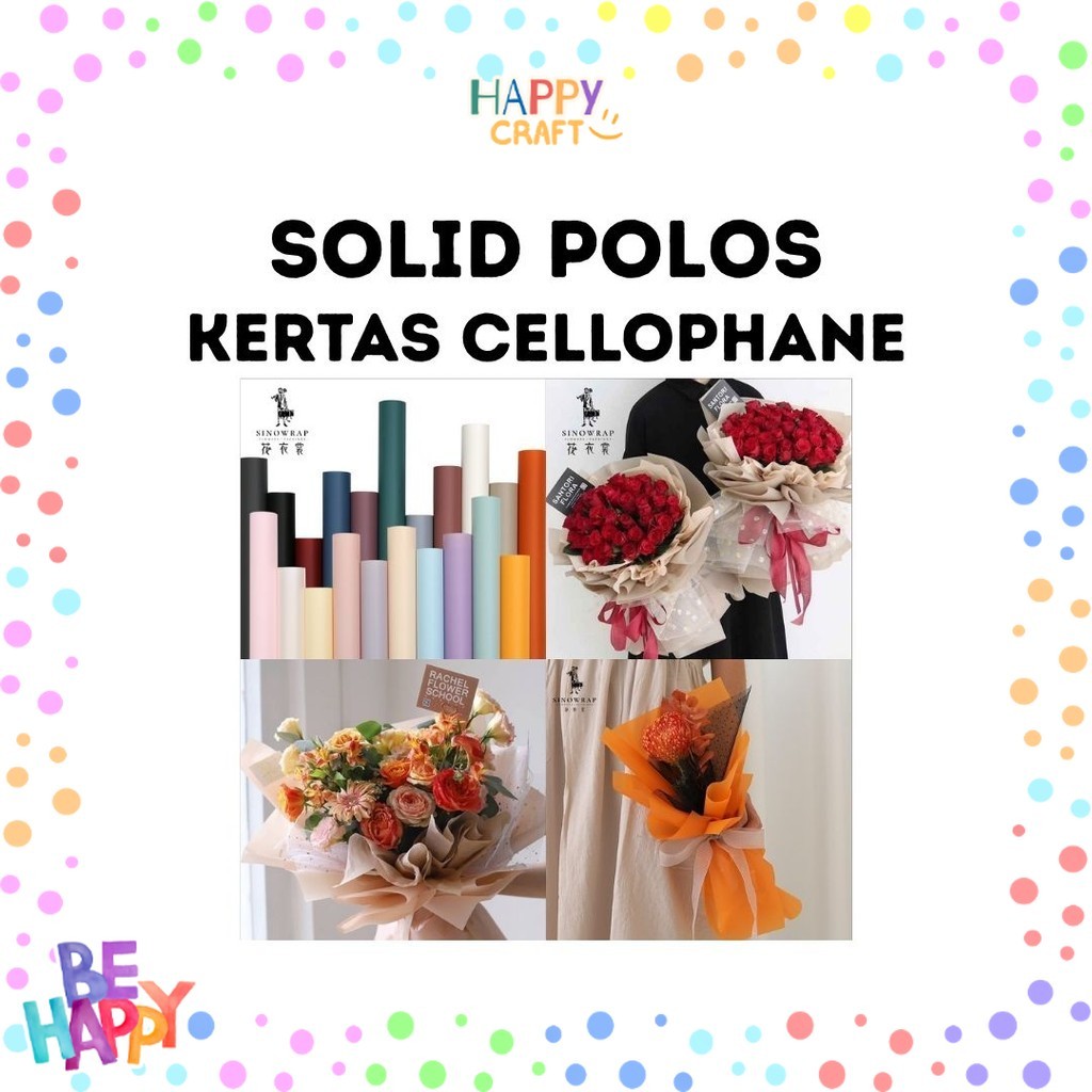 

(20 LEMBAR) Kertas Cellophane Buket Bunga - SOLID POLOS - Flower Wrapping Paper