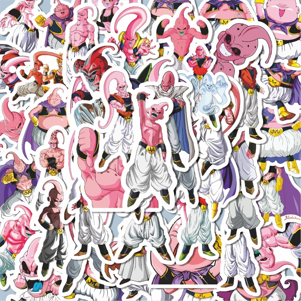 

100PCS Lucu Stiker Anime Series Dragon Ball Character Majin Buu Stiker Aesthetic Stiker Anti Air Stikers Berperekat Waterproof sticker decal buat Motor Helm Buku Journal Koper Casing HP Laptop Botol Minum Hadiah anak