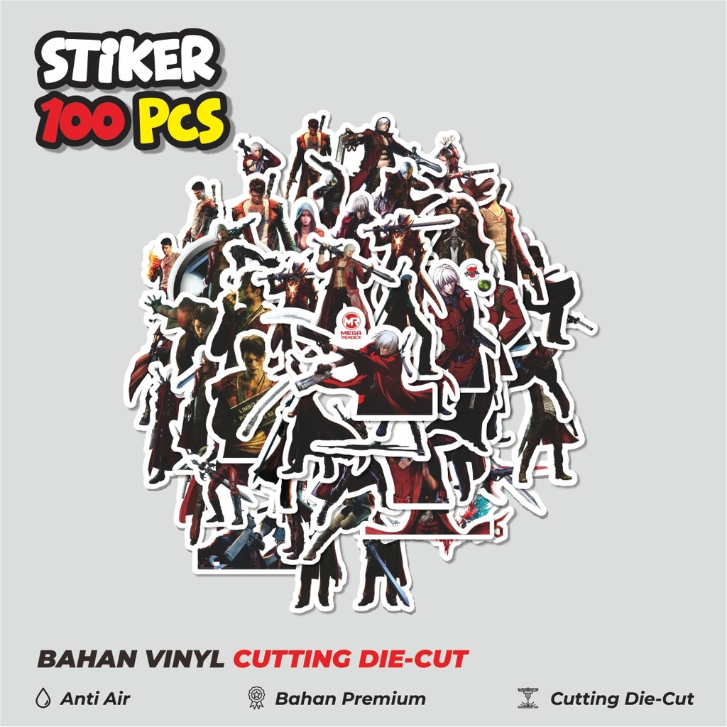 

Terbaru! 50 pcs Stiker Video Game Series Devil May Cry Character Dante Dekorasi Lucu Kreatif untuk Notebook, Skateboard, HP