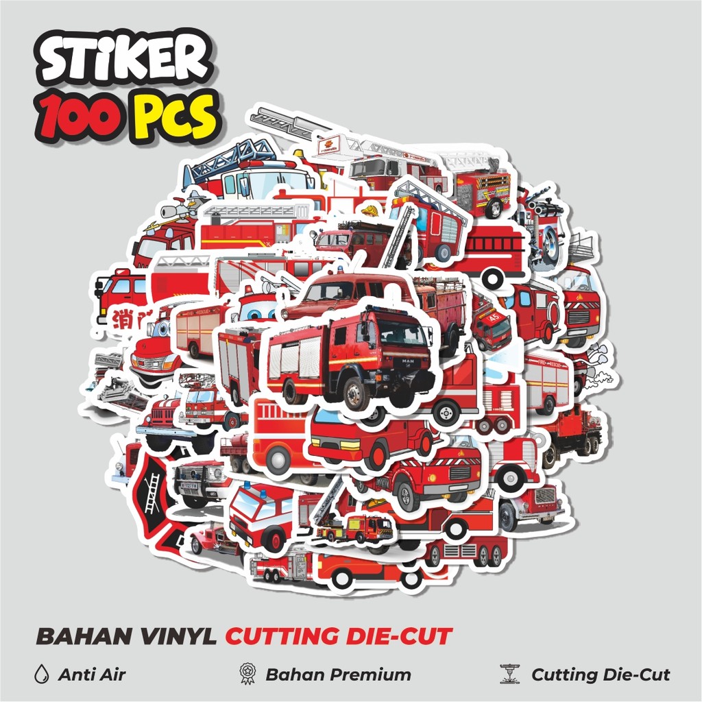 

Terbaru! 50 pcs Stiker Truk Pemadam Kebakaran Dekorasi Lucu Kreatif untuk Notebook, Skateboard, HP