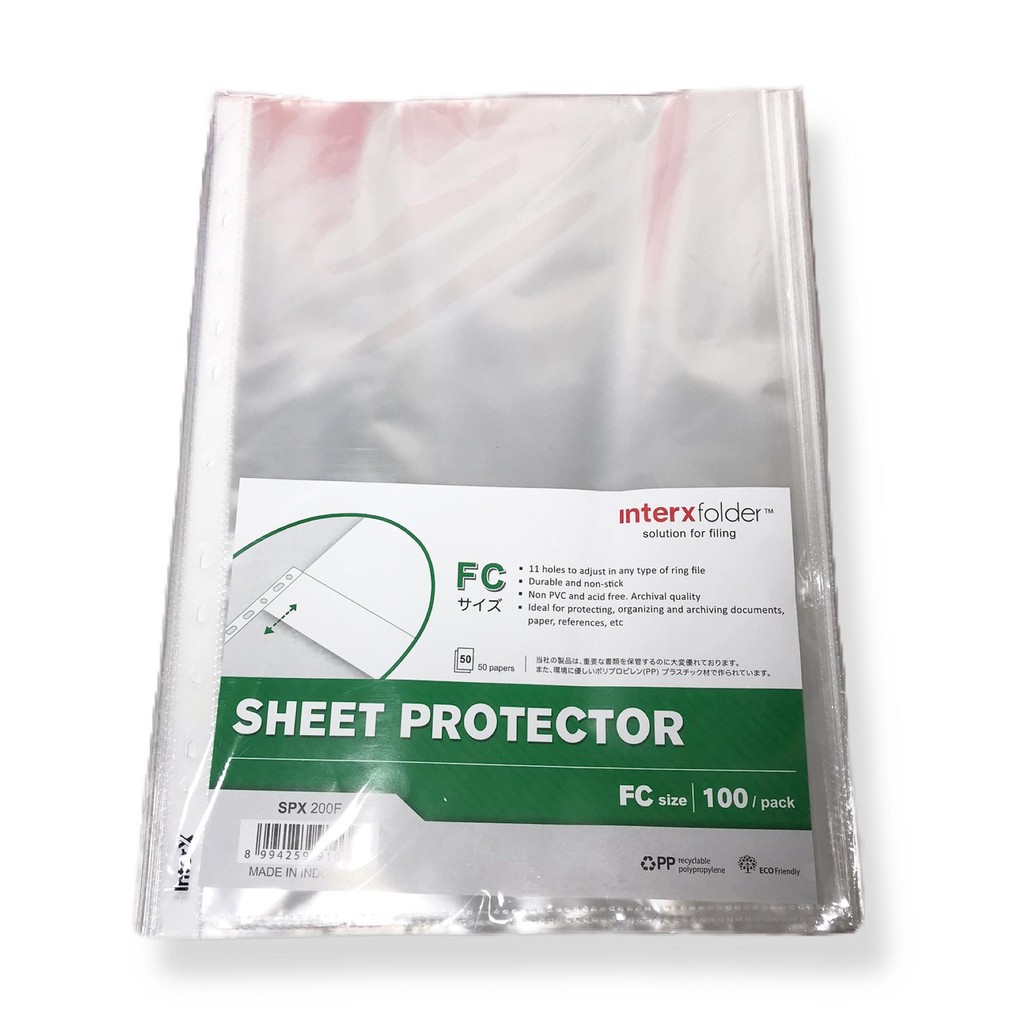 

InterXFolder - Sheet Protector Folio F4 Isi 100 Lembar PP Pocket - PACK
