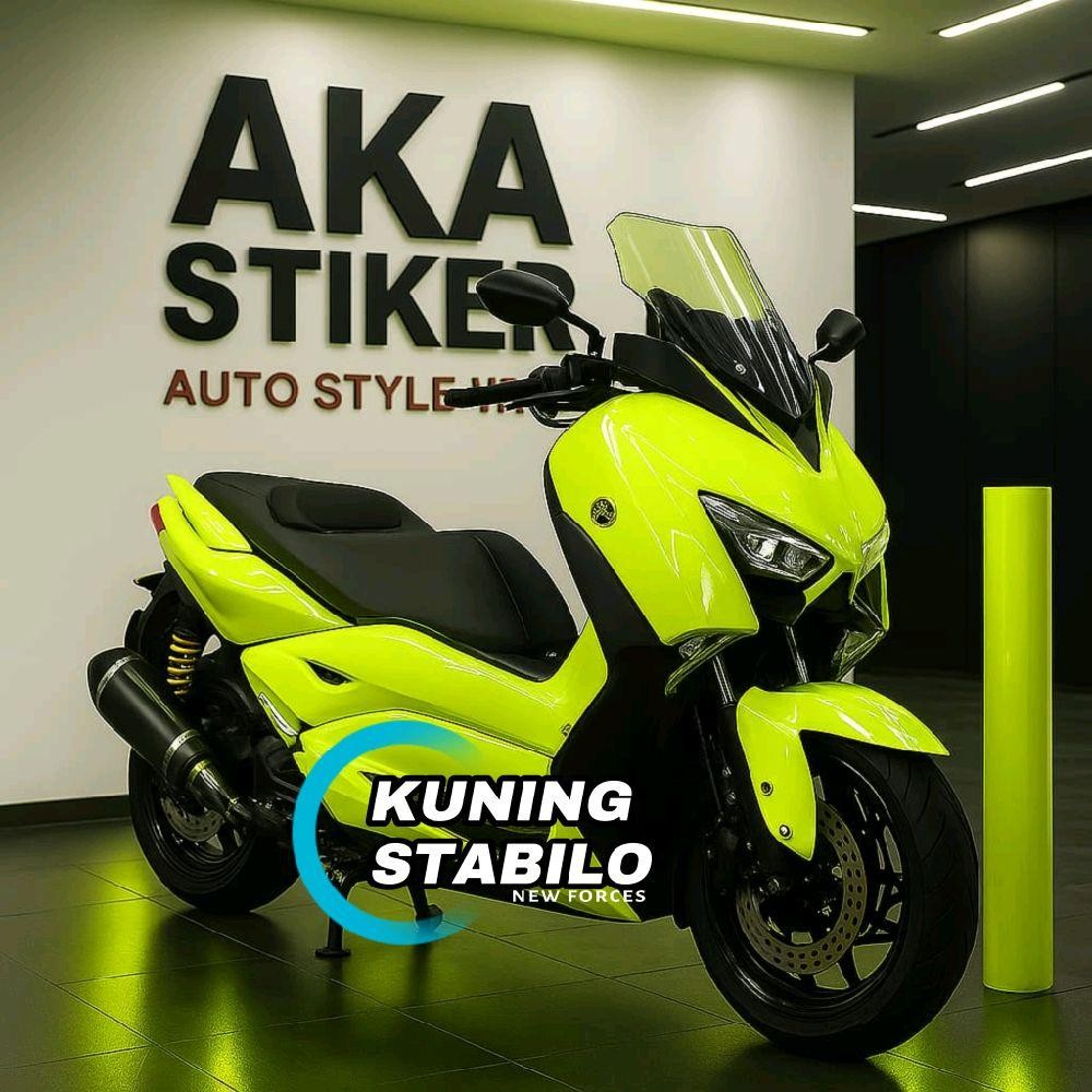 STIKER SKOTLET MOTOR WARNA STABILO KUNING DAN HIJAU
