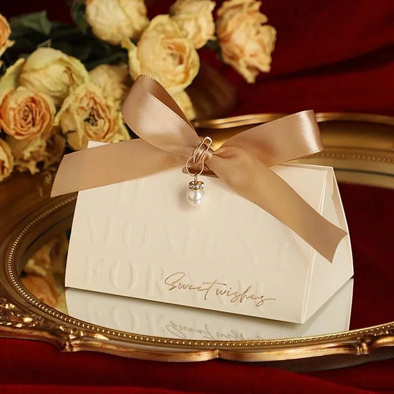 

Wedding Supplies Candy Boxes Wholesale Premium Feeling Niche Candy Packaging Wedding Candy Bag Gift Box Unique Design