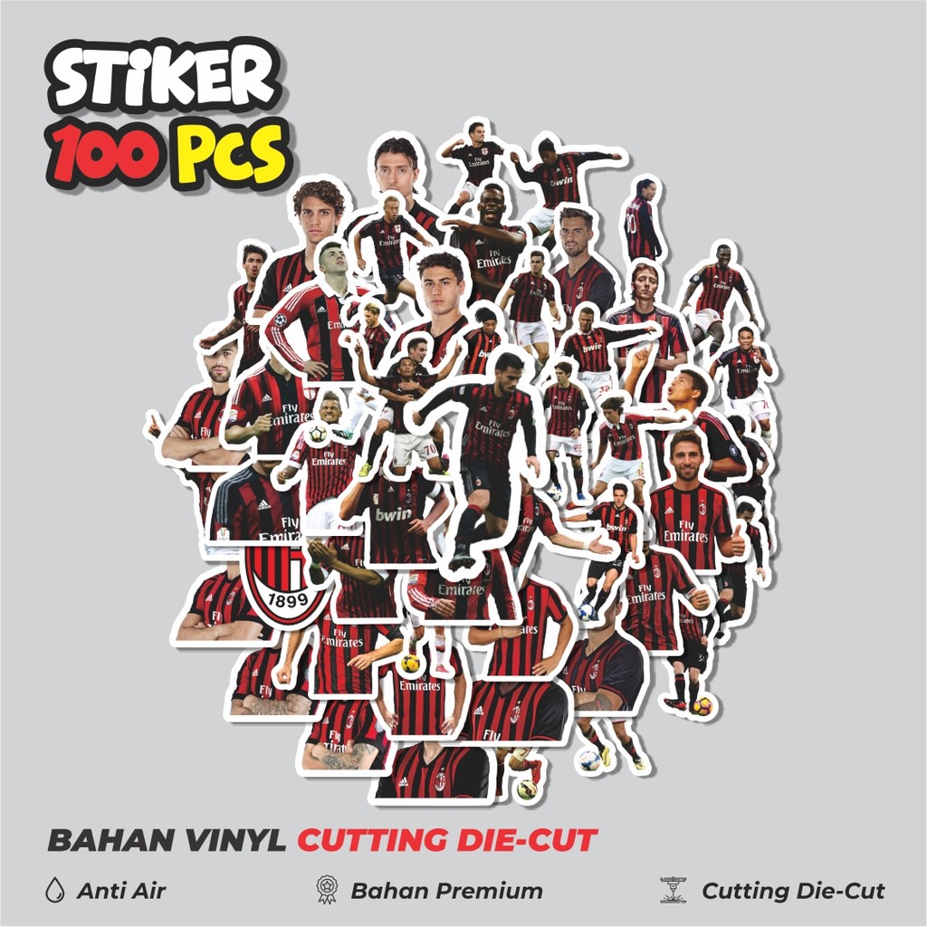 

Terbaru! 50 pcs Stiker Football Series AC Milan Dekorasi Lucu Kreatif untuk Notebook, Skateboard, HP