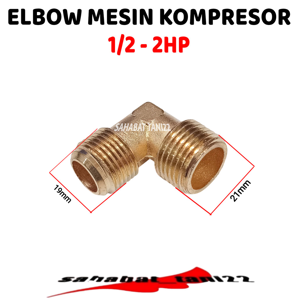 Elbow Pipa Kompresor Angin Elbow Pipa Discharge Kompresor Angin 1/2 - 2HP