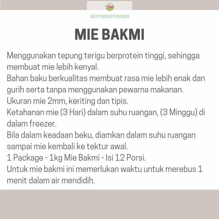 

Mie Mentah Untuk Bakmi Isi 12 Porsi