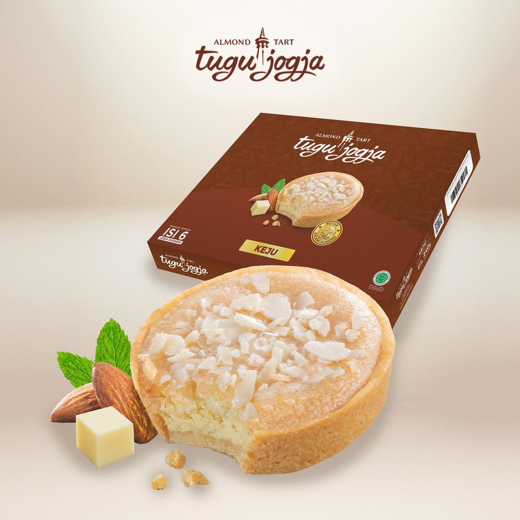 

Almond Tart Tugu Jogja Keju Segar - 6pcs