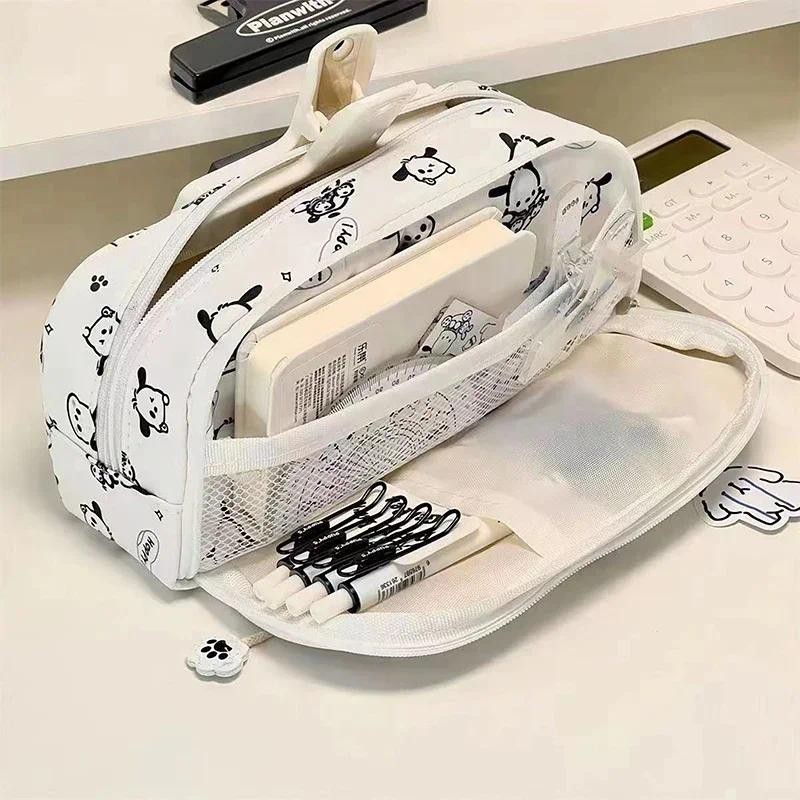 

Large Capacity Multifunctional Cartoon Pencil Case Cute Pochacco Kt Cat Printed Pattern Pencil Box School Supplies Gifts