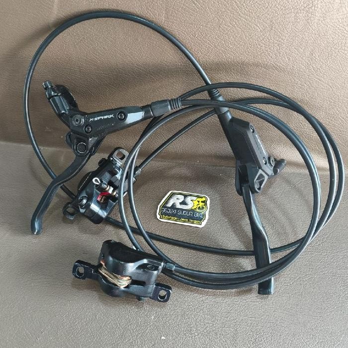 Brakeset Rem Hidrolik hidrolis X-Spark Depan / belakang Untuk Sepeda lipat MTB commuter dll lengkap 