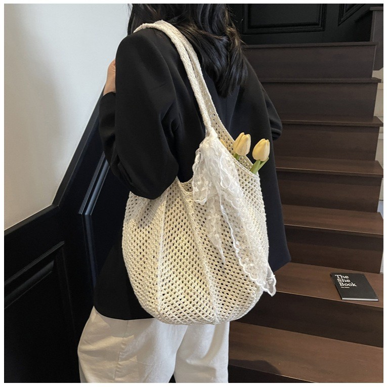 Tas Rajut Model Korea | Tas Tote Rajut Wanita Santai & Stylish