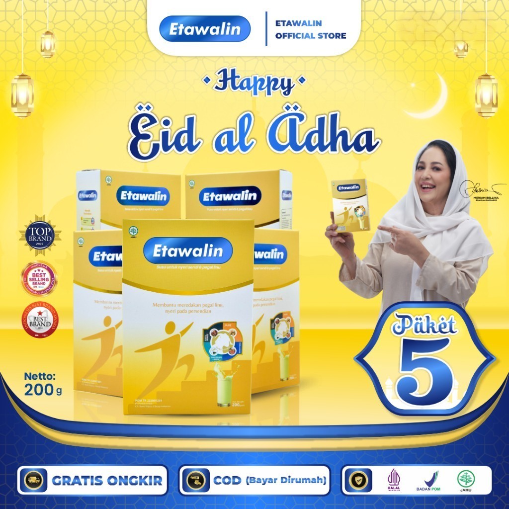 

Etawalin 5 Box - Susu Etawa Premium Cegah Pengapuran Tulang, Nyeri Sendi dan Rematik 100% Original