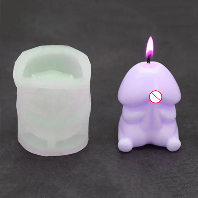 

3D Cute Cartoon Genitalia Silicone Candle Molds Simulates Male Body Organs Crafts Gypsum Resin Soap Making Kit Diy Handmade Gift