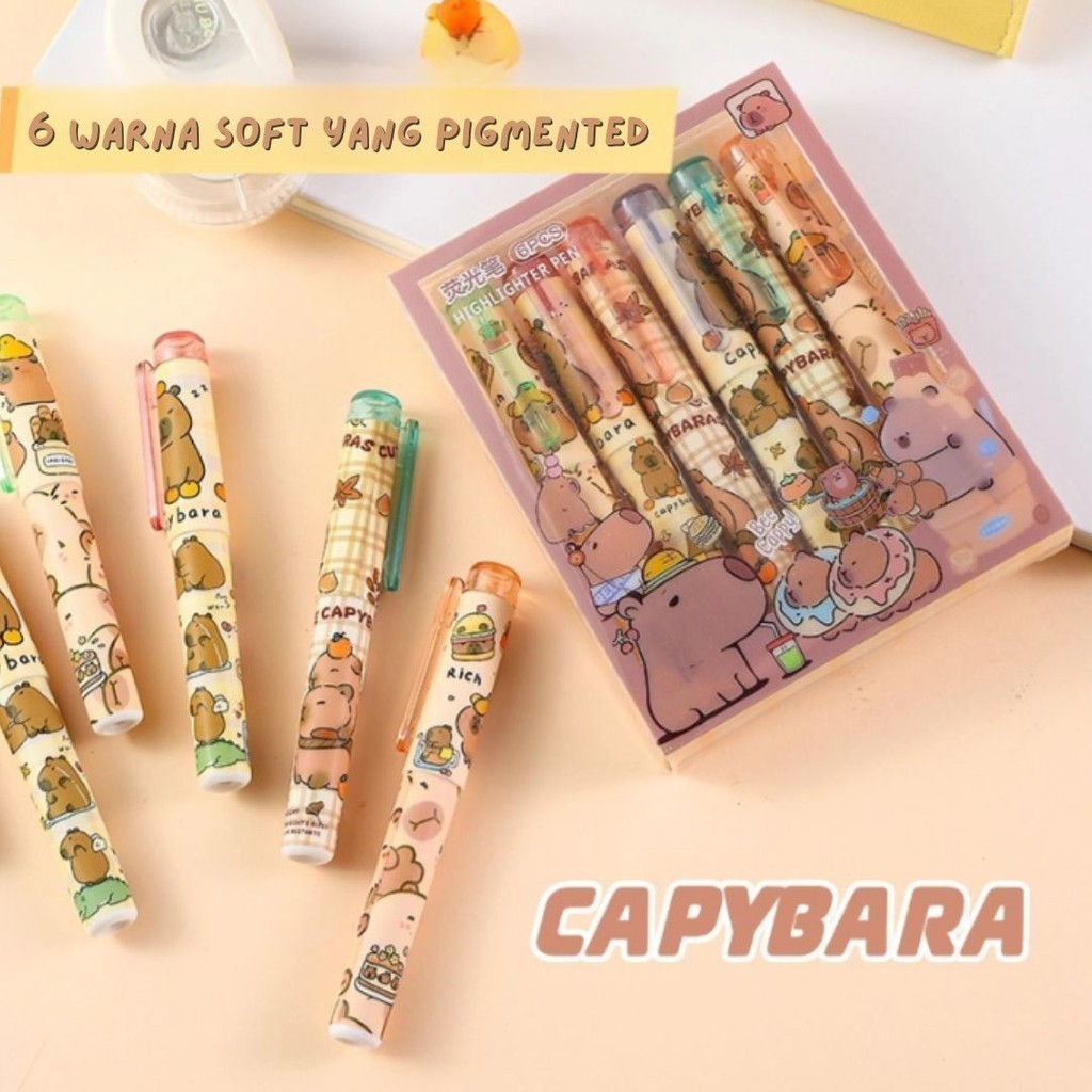 

STABILO 6PCS SEKOLAH WARNA PIGMENTED / STABILO 1 SET ISI 6 PCS WARNA BERBEDA MOTIF CAPYBARA CUTE / STABILO CAPYBARA PASTE