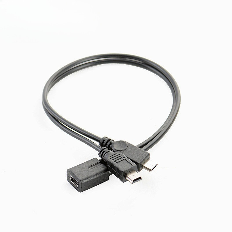 Mini USB 5Pin Female to mini usb 5pin male + micro USB male Y Splitter 1 to 2 Converter Charging Cab