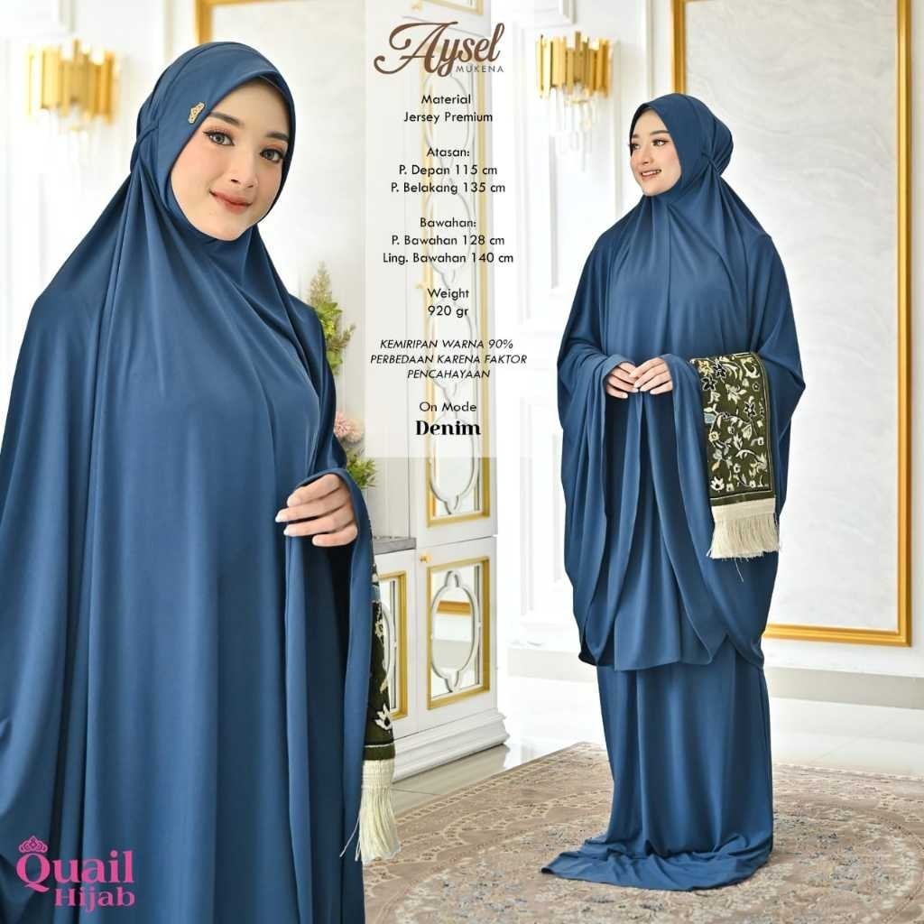 Mukena Dewasa Premium Aysel Mukena Original Quail Hijab Wanita Jersey premium Quail Hijab Shop