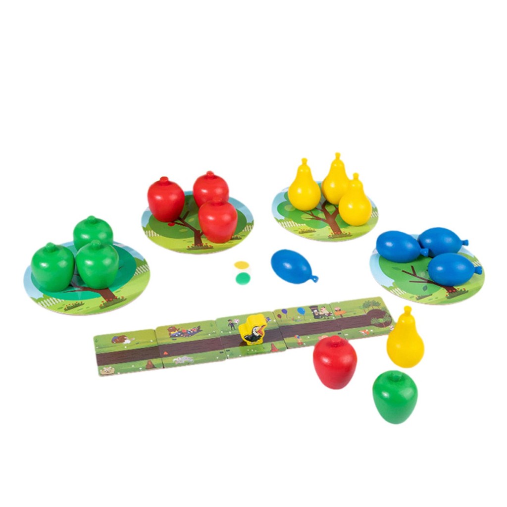 Wooden Fruit Board Game Color Matching Toy Orchard Game Fine Motor Skills Toy for Toddlers