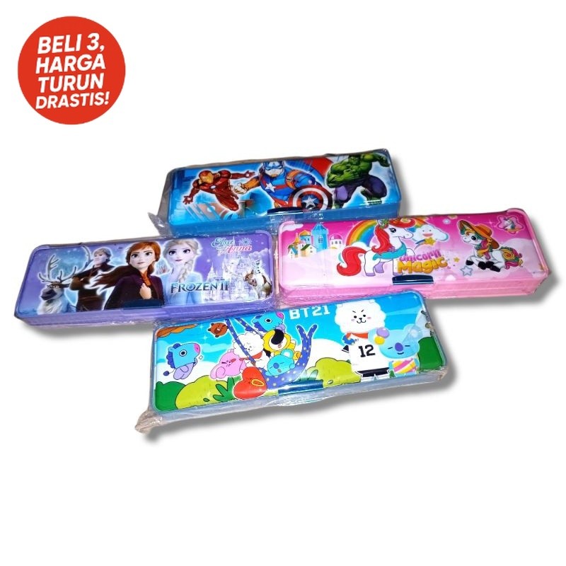 

SATUAN Tempat Pensil Magnet Dua Sisi Karakter Animasi Lucu