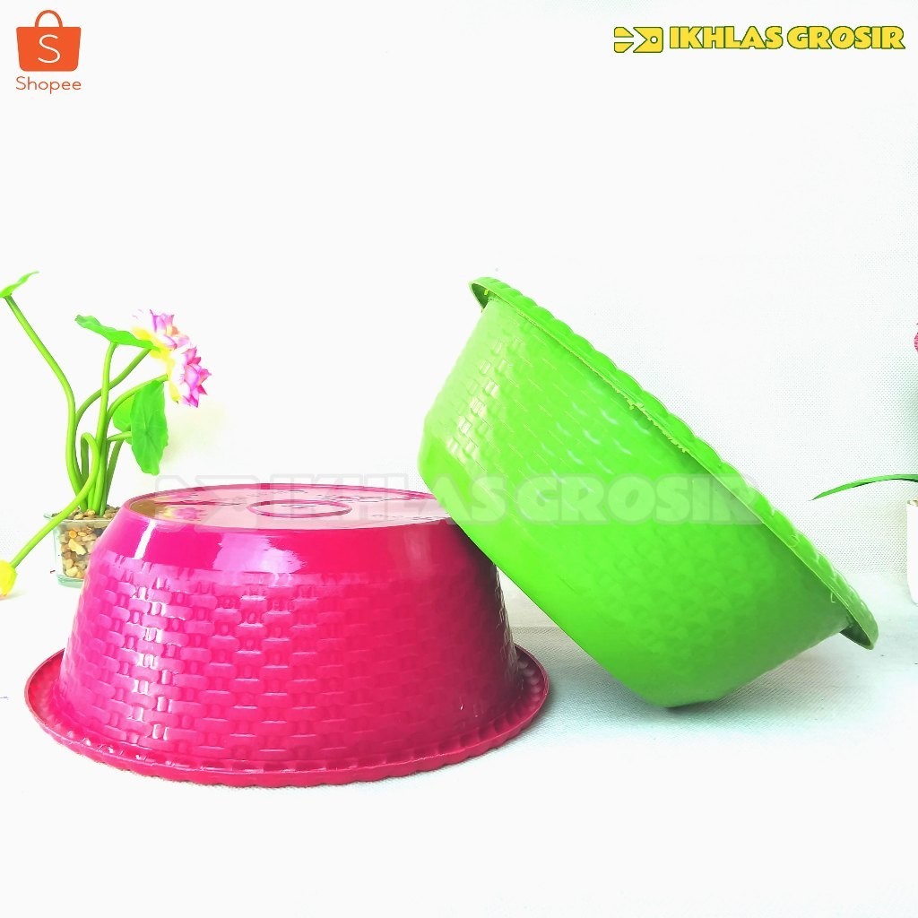 Baskom Plastik 2 Lusin / Baskom Anyam Polos Untuk Hajatan By Nestigo