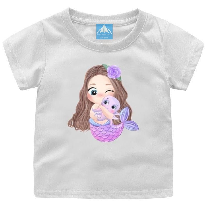 kaos oblong anak2 MERMAID usia 1-12tahun