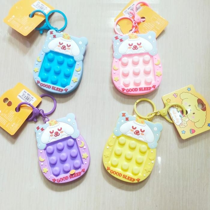 NEW Gantungan kunci pop it LABIRIN karakter purin yugui dog korea game permainan pop it music pinch 