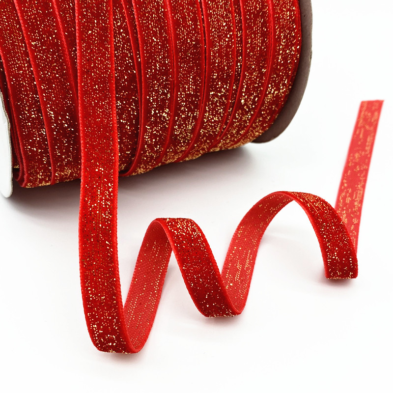 

16 Colors 10mm Gold and Silver Wire Velvet Ribbon Wedding Party Decoration Handmade Gift Wrapping Hair Bowknot DIY