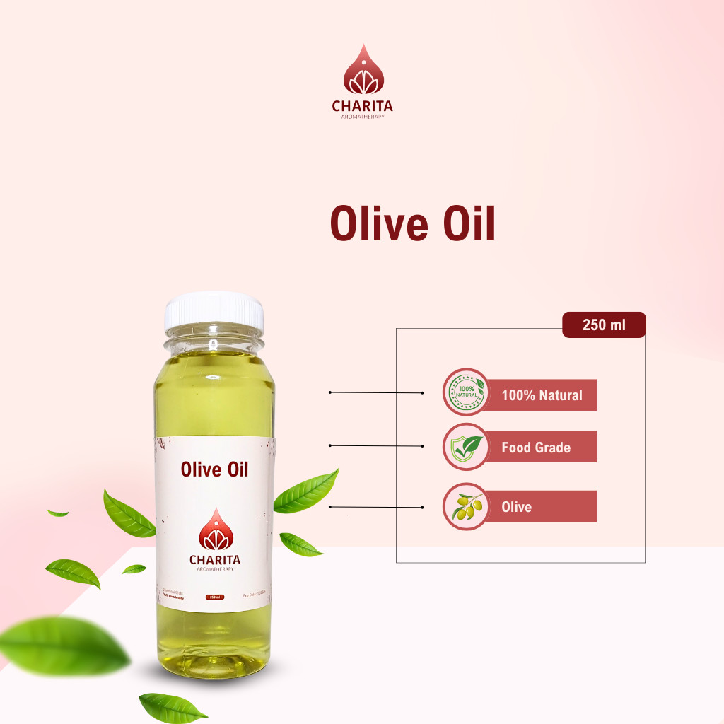 Olive Oil Natural 250ml Minyak Zaitun Alami untuk Campuran Essential Oil untuk Kulit Kering, Rambut 