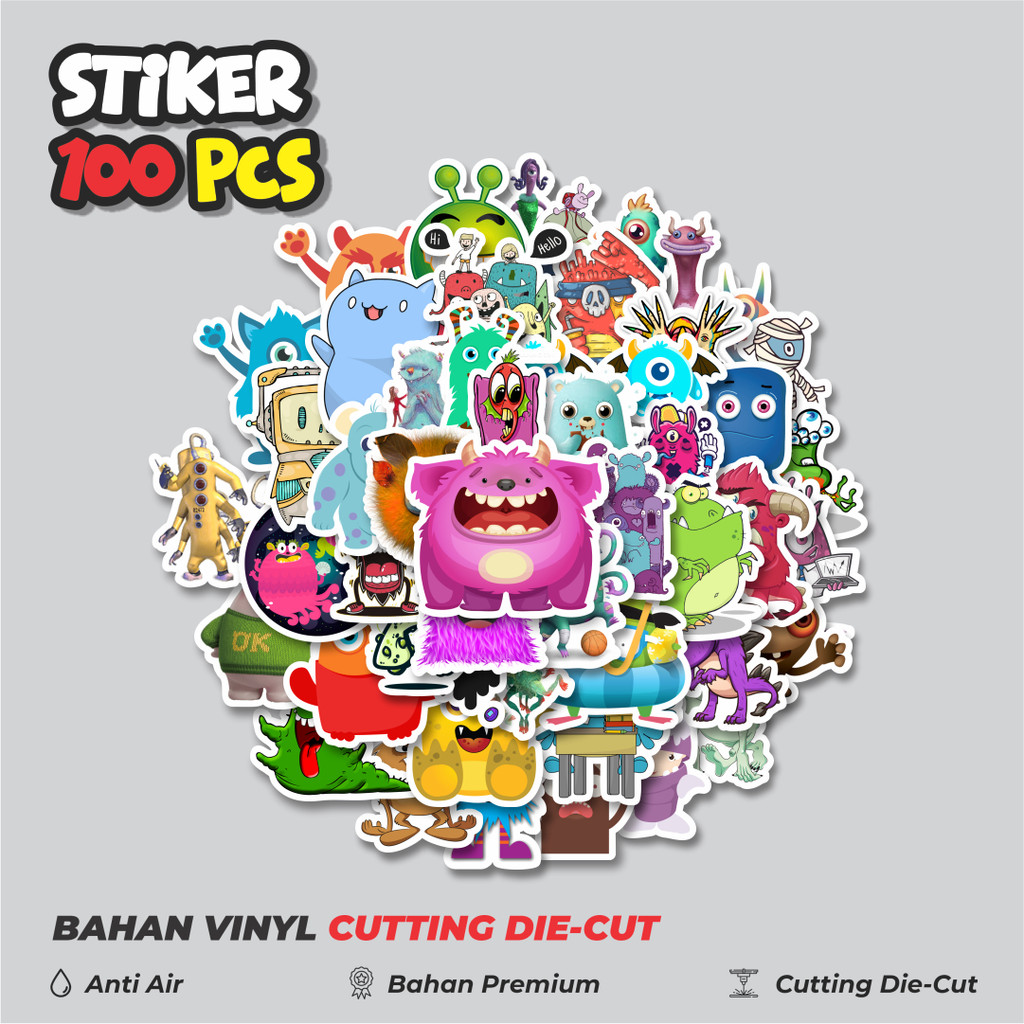 

Terbaru! 50 pcs Stiker Monster Art Illustration Karakter Mix 2 Dekorasi Lucu Kreatif untuk Notebook, Skateboard, HP