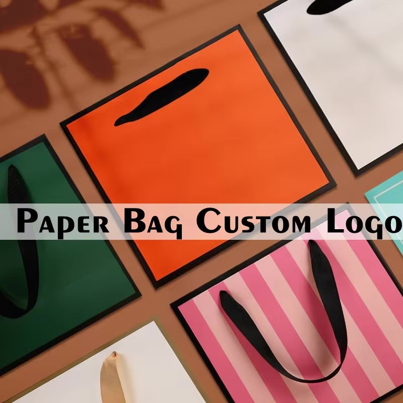 

Paper Bag Customize Shopping Bags with Logo for Small Business, Personalized Gift Packaging, 22071902, Wholesale