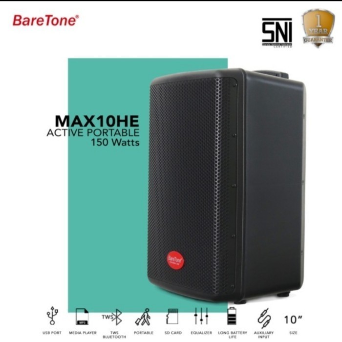 Speaker Portable 10 Inch Baretone MAX 10 HE