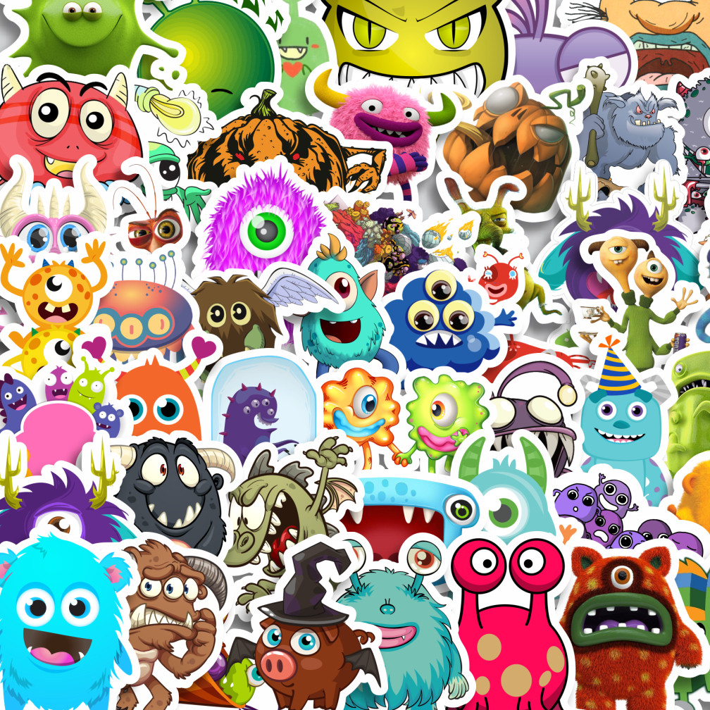 

Stiker Cutting Pack Stiker Monster Art Illustration Karakter Mix 5 Isi 100Pcs Series Aesthetic Lucu Keren Untuk Koper Bahan Vynil