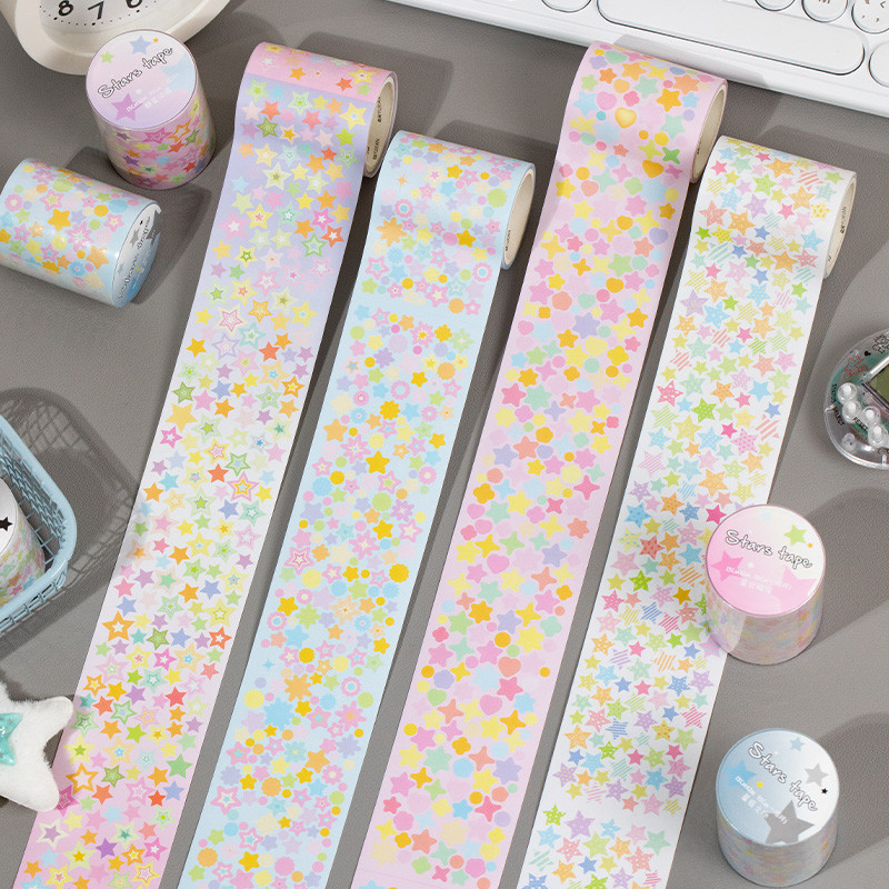 

Sparkling Star Washi Tape Adhesive Sticker Diary Stickers Masking Tapes Decorative Christmas DIY Creative Stationery Supplies